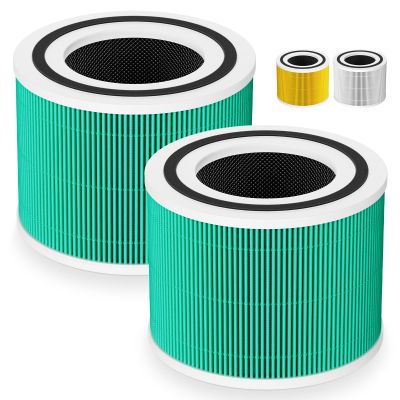 Core 300 Replacement Filter for LEVOIT Core 300/ Core 300S/ Core 300-P/Core 300S-P/Core P350 Air Purifi-ers, 3-IN-1 HEPA Filter, Compared to Part# Core 300-RF, Green (2 Pack)