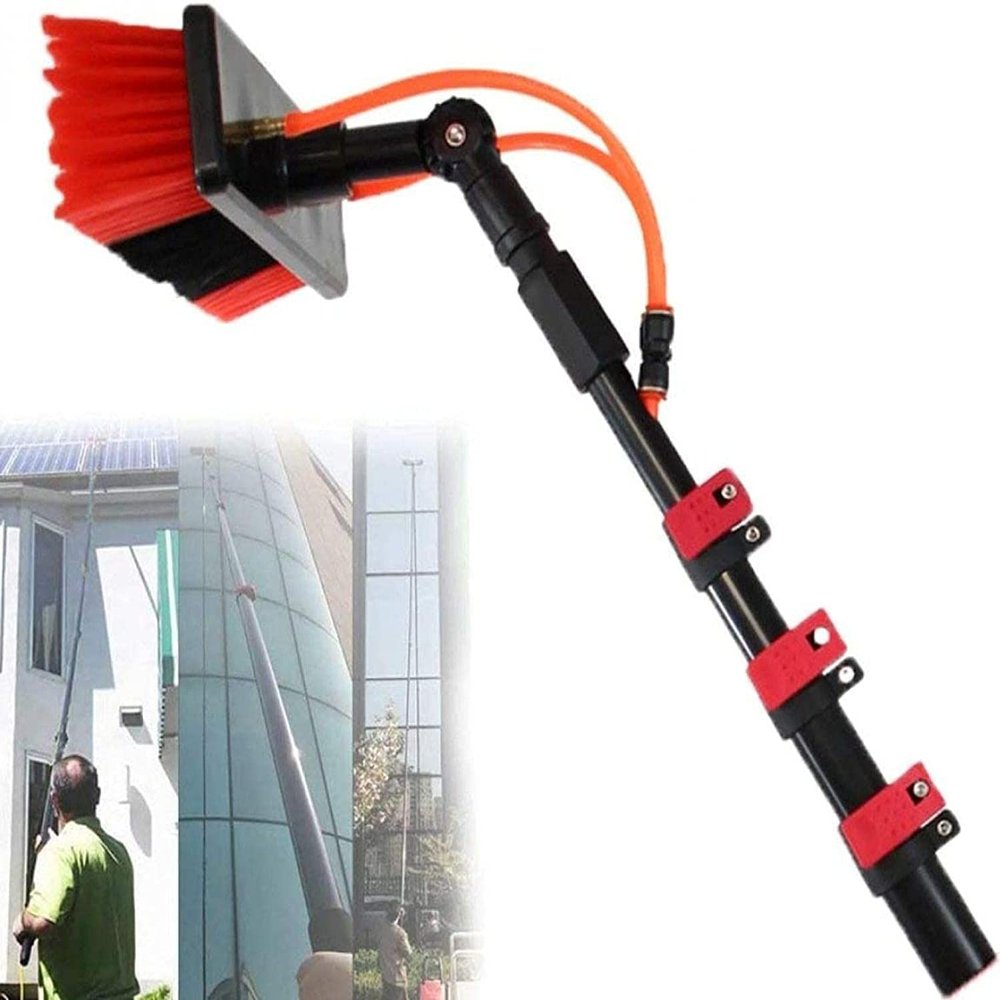 Water Fed Pole Kit,Water Fed Brush Window Cleaning Pole, Window Cleaning Brush, Water/Hose Fed Pole, Cleaning Photovoltaic And Solar Panels/35cm Water Brush (Size : 19FT/6M)
