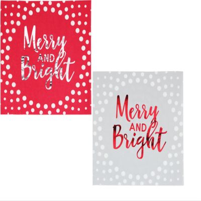 Holiday Napkins - Merry and Bright Christmas Disposable Napkins Set of 32