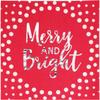 Holiday Napkins - Merry and Bright Christmas Disposable Napkins Set of 32 view 2