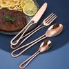 Rose Gold Silverware Set 48 Piece Hanging Flatware Set for 12 With Hollow handle Stainless Steel Wedding Restaurant Home Kitchen Cutlery Utensils Set Include Knifes Teaspoons Forks and Spoons view 1