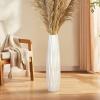 24" White Ceramic Floor Vase, Tall Ceramic Vase for Pampas Grass, Decorative Large Vases for Table Centerpieces Shelf Home Decor Living Room Flower Arrangement Simple Decorative view 1