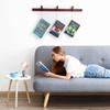 Ash Harbor Floating Wall Bookshelf - Wall Mounted Book Organizer with Included Bookmarks - Hardwood Hanging Bookshelf for Bedroom, Living Room, or Kitchen - A Thoughtful Gift for Book Lovers (Dark) view 2