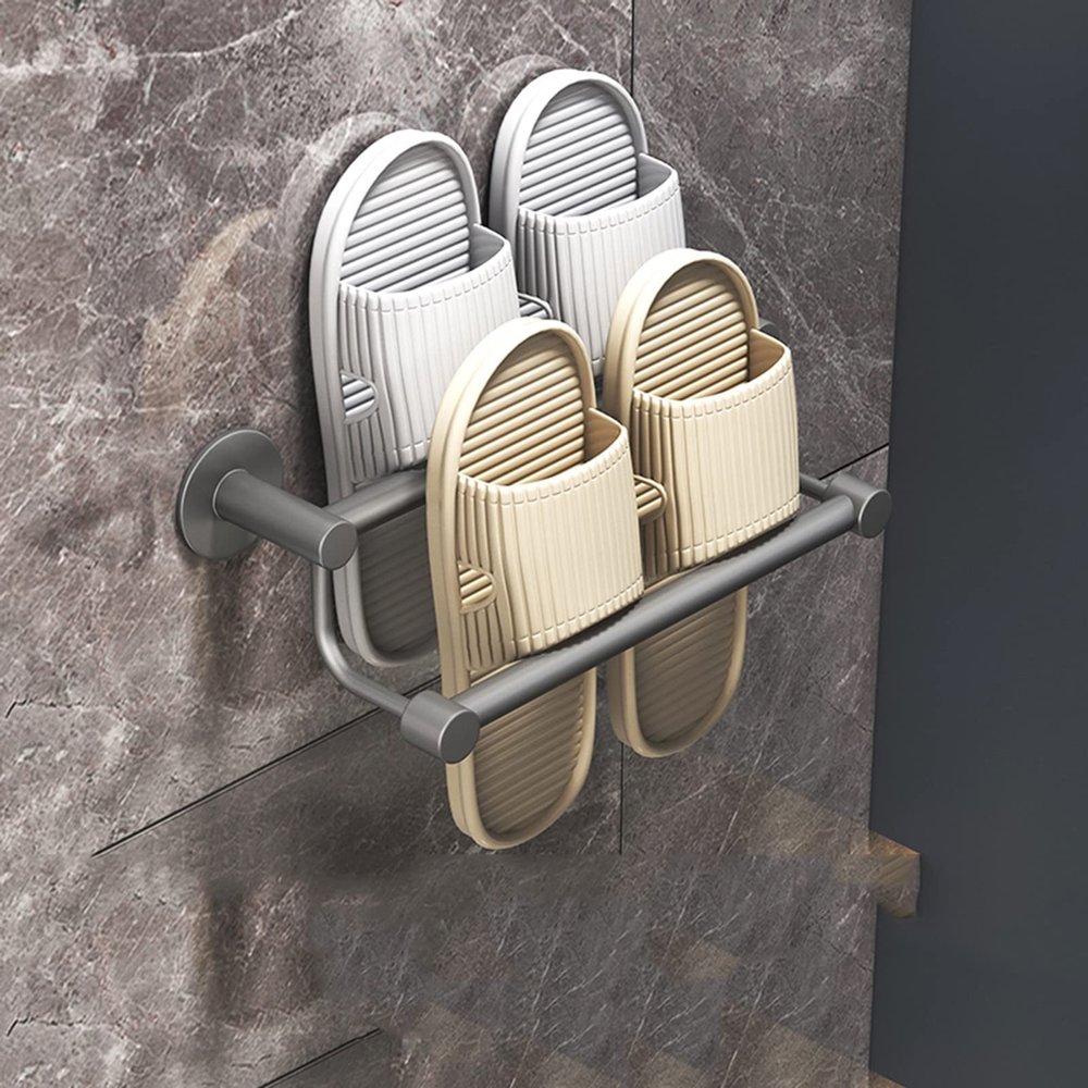 CTVR Hanging Slipper Stand, Shoe Rack, Bathroom Towel Holder Storage Organizer, Pot Cover Rack, Multifunctional Door Shoe Hangers, Double Layer (Size : 30 * 6 * 13cm)