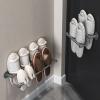 CTVR Hanging Slipper Stand, Shoe Rack, Bathroom Towel Holder Storage Organizer, Pot Cover Rack, Multifunctional Door Shoe Hangers, Double Layer (Size : 30 * 6 * 13cm) view 4