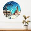 ArogGeld Boston PVC Clock National Park Hanging Clock Roman Numerals Clock 8.8 inch Battery Operated Silent Non-Ticking French Antique Wall Clock for Living Room Kitchen Office Bedroom view 3