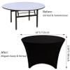 JALANCY 8 Pack 6FT Round Spandex Tablecloth 72 Black Elastic Table Cover Washable Wrinkle Resistant Fitted Stretch Table Cover for Wedding Party Birthday Banquet Bar Events(Black) view 2