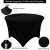 JALANCY 8 Pack 6FT Round Spandex Tablecloth 72 Black Elastic Table Cover Washable Wrinkle Resistant Fitted Stretch Table Cover for Wedding Party Birthday Banquet Bar Events(Black) view 3