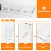 Criusia 6 Pcs Large Size Clear Drawer Organizer Set, Acrylic Non Slip Non Cracking Kitchen Drawer Storage Tray Divider, Multifunctional Storage for Cosmetics, Bathroom, Tools, Kitchen and Office view 3