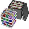 ProPik Christmas Ornament Storage Box, 4 Tier Holds Up to 64 Holiday Ornaments Decoration Balls, Storage Container with Dividers, Made with Durable 600D Oxford Polyester Material (Gray) view 1