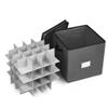 ProPik Christmas Ornament Storage Box, 4 Tier Holds Up to 64 Holiday Ornaments Decoration Balls, Storage Container with Dividers, Made with Durable 600D Oxford Polyester Material (Gray) view 2
