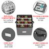 ProPik Christmas Ornament Storage Box, 4 Tier Holds Up to 64 Holiday Ornaments Decoration Balls, Storage Container with Dividers, Made with Durable 600D Oxford Polyester Material (Gray) view 3