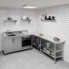 AmGood 6" X 48" Stainless Steel Wall Shelf | Metal Shelving | Garage, Laundry, Storage, Utility Room | Restaurant, Commercial Kitchen | NSF view 2