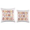 Fall Pumpkins Hayrides Flannels Sweaters Bonfires Throw Pillow view 3
