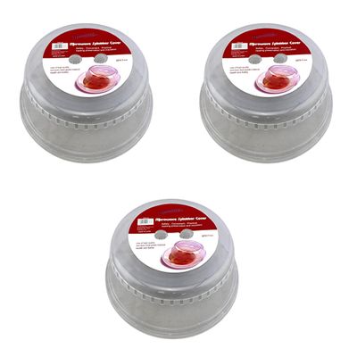 3 Piece Ventilated Microwave Splatter Covers Vented 10 Inch Food Grade BPA (378) Free Finger Handles Keeps Food from Splattering Anti-Splatter Lid