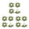 12pcs Rings Christmas Pillar Wreath Eucalyptus Small Decor Holiday Holder Home Wreath for Outdoor Party Easter Decoration Candle Artificial Leaves and view 1