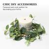 12pcs Rings Christmas Pillar Wreath Eucalyptus Small Decor Holiday Holder Home Wreath for Outdoor Party Easter Decoration Candle Artificial Leaves and view 3