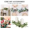 12pcs Rings Christmas Pillar Wreath Eucalyptus Small Decor Holiday Holder Home Wreath for Outdoor Party Easter Decoration Candle Artificial Leaves and view 4