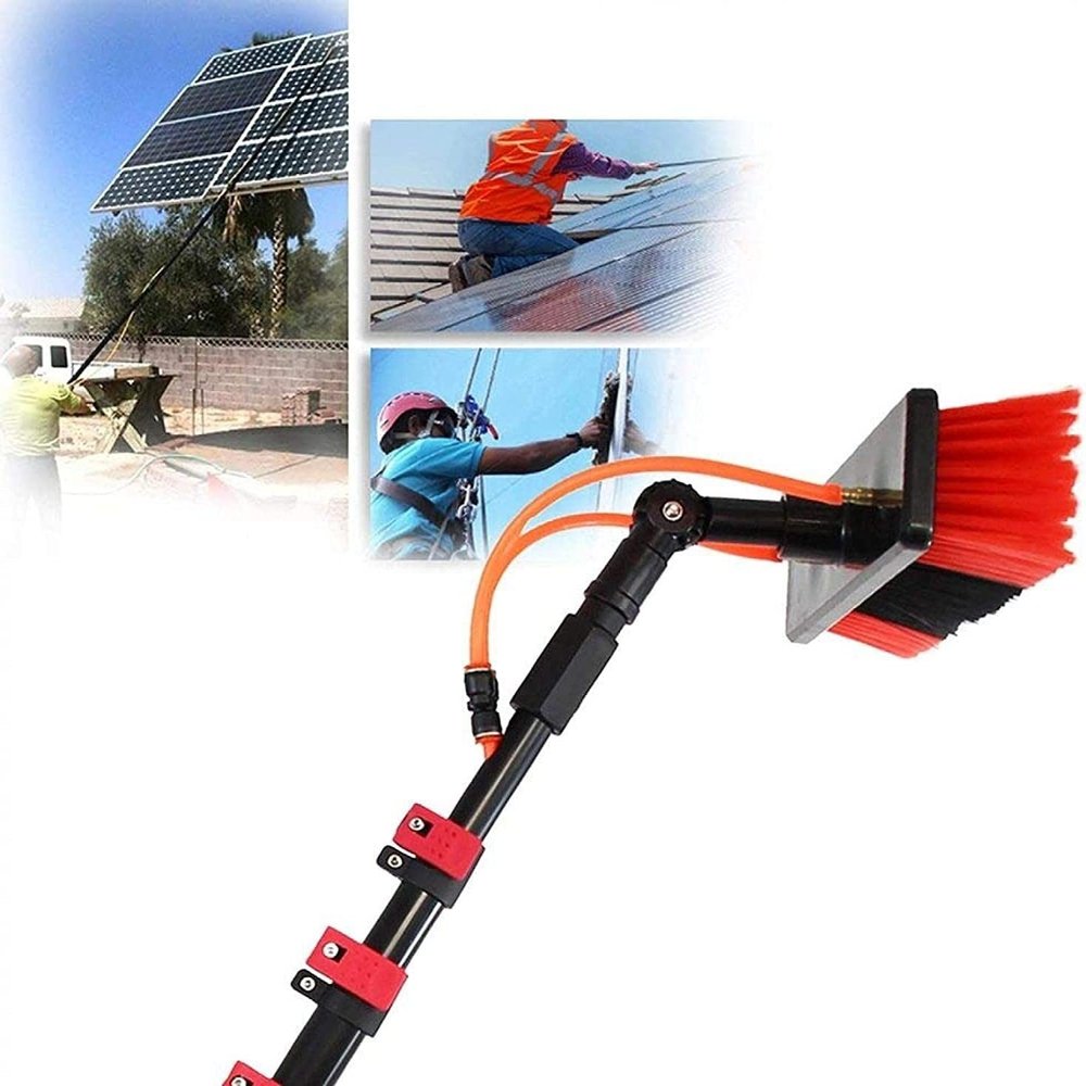 Water Fed Pole Kit,Water Fed Brush Window Cleaning Brush, Equipment Telescopic Extension Cleaning Pole Suitable For Photovoltaic Panel Cleaning, Window Glass Wall, 30cm Water Brush