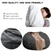 AADECOR 5/6/7ft Giant Bean Bag Chair for Adults Washable Jumbo Bean Bag Sofa Chair (no Filling) Living Room Furniture Party Leisure Furry Soft Bean Bag Sofa Cover,A-7FT view 4