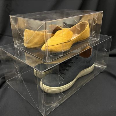 18 pcs 15-5/16 x 9-13/16 x 5-1/2" L & XL Super Clear APET Plastic Display Shoe Boxes