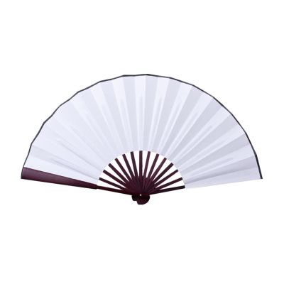 10.6 Inch/13 Inch Silk Cloth Blank Chinese Folding Fan Wooden Bamboo Antiquity Folding Fan for Calligraphy Painting Home Decor (Color : White, Fan Size : 13)