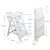 Hamankim Folding Step Stool Wooden Ladder Stool 2 Steps Multifunction Portable Foldable Stepladder Display Shelves for Home Kitchen Library, 150kg (Color : White) view 2