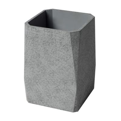 12" X 8" Concrete Gray Matte Waste Bin for Bathrooms Grey Acrylic Rust Resistant