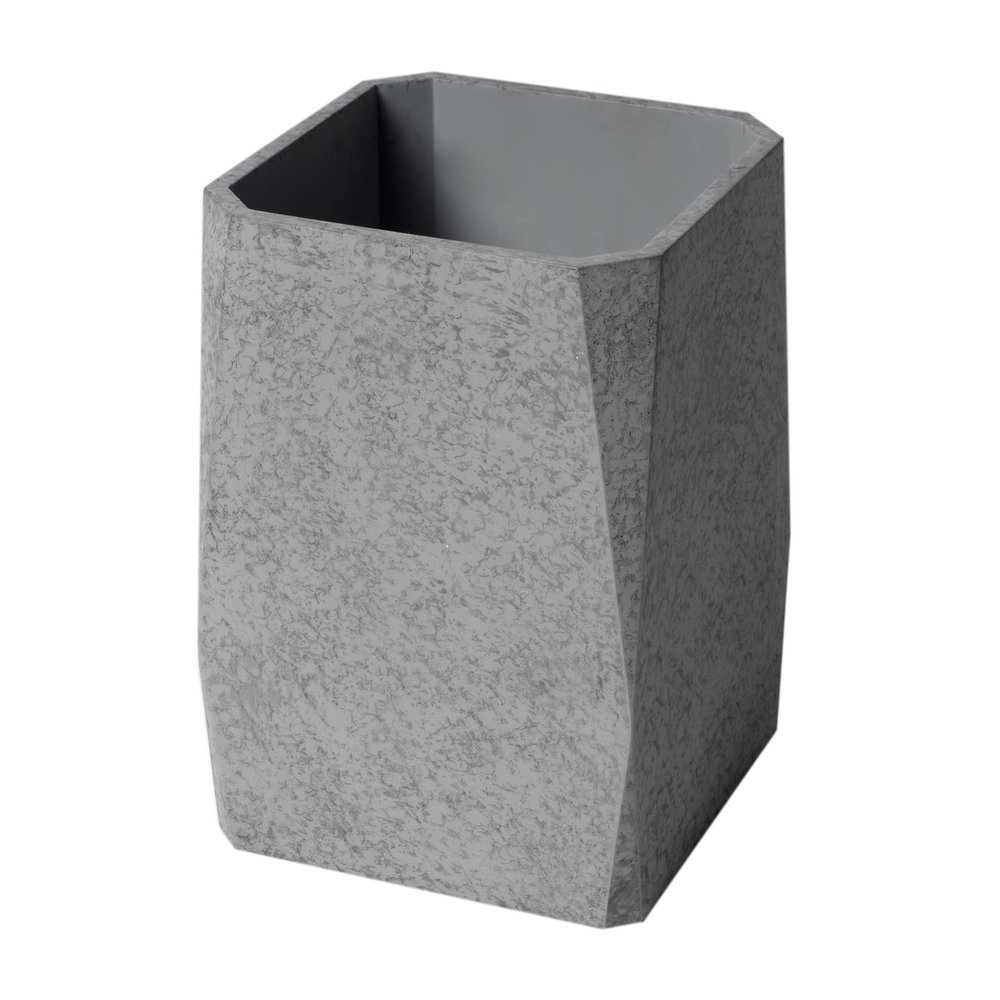 12" X 8" Concrete Gray Matte Waste Bin for Bathrooms Grey Acrylic Rust Resistant