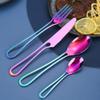 Rainbow Silverware Set 40 Piece Hanging Flatware Set for 10 With Hollow handle Stainless Steel Wedding Restaurant Home Kitchen Cutlery Utensils Set Include Knifes Teaspoons Forks and Spoons view 1