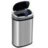 BSTOPHKL Touchless Kitchen Trash Can, Automatic Stainless-Steel Trash Bin with Lid 13 Gallon 50 Liter Anti-Fingerprint Mute Designed Garbage Cans for Kitchen | Office | Bedroom | Living Room, Silver view 1