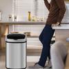 BSTOPHKL Touchless Kitchen Trash Can, Automatic Stainless-Steel Trash Bin with Lid 13 Gallon 50 Liter Anti-Fingerprint Mute Designed Garbage Cans for Kitchen | Office | Bedroom | Living Room, Silver view 2