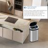 BSTOPHKL Touchless Kitchen Trash Can, Automatic Stainless-Steel Trash Bin with Lid 13 Gallon 50 Liter Anti-Fingerprint Mute Designed Garbage Cans for Kitchen | Office | Bedroom | Living Room, Silver view 3