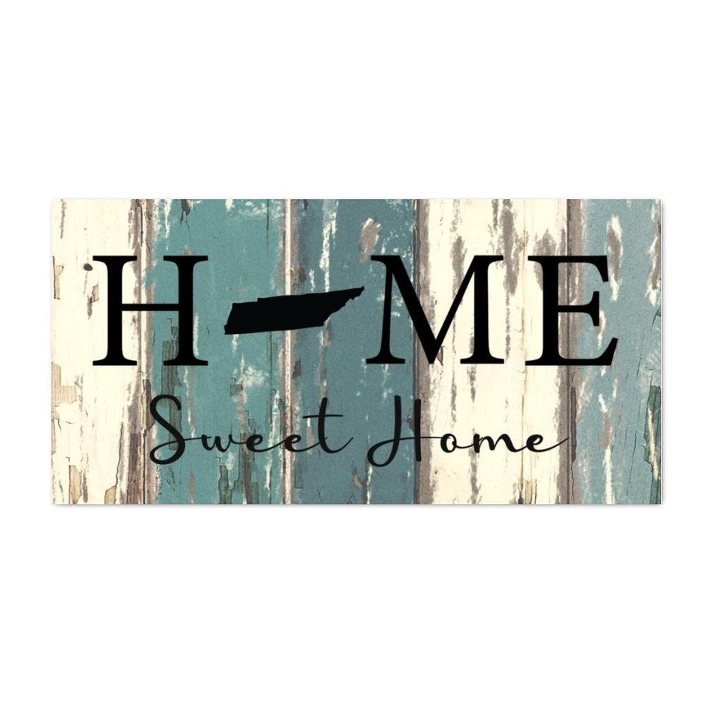 Alioyoit Classical Decorative Wood Pallet Sign Home Sweet Home Tennessee State Wood Home Sign Welcome Plaque Rural Farmhouse Wall Hanging Decor for Indoors Outdoors Porch 12x24 Inch