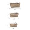 3/set Graywashed Oval Baskets W/wooden Handles Grey Farmhouse Wicker view 3