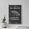 100% Smooth Cotton Paper - Fishing Motivational Poster 09"Only Dead Fish Swim Upstream Photo Print Art Motivation Quote Gift Sailing - Size: 24 x 16 Inches view 4