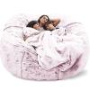 AADECOR 5/6/7ft Giant Bean Bag Chair for Adults Washable Jumbo Bean Bag Sofa Chair (no Filling) Living Room Furniture Party Leisure Furry Soft Bean Bag Sofa Cover,C-7FT view 1