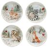 16 Pc Dinnerware Set Service for 4 Brown Multi Color White Animal Casual Modern Contemporary Round Piece Dishwasher Safe Microwave view 3