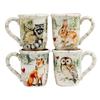 16 Pc Dinnerware Set Service for 4 Brown Multi Color White Animal Casual Modern Contemporary Round Piece Dishwasher Safe Microwave view 4