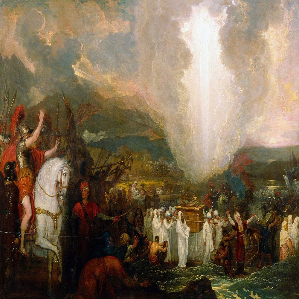 100% Smooth Cotton Paper - Benjamin West - Joshua Passing The River Jordan with The Ark of Covenant (1800) - Painting Photo Poster Print Art Gift Home Decor - Size: 24 x 16 Inches