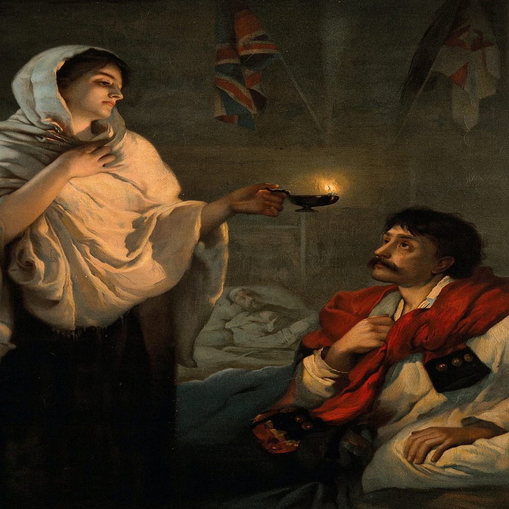100% Smooth Cotton Paper - Florence Nightingale with her Lamp/Henrietta Rae/Crimean War (1891) Photo Poster Painting Art Print - Size: 24 x 16 Inches
