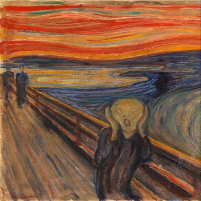 100% Smooth Cotton Paper - Edvard Munch - The Scream (1893) - Reproduction of a Classic Edward Munch Painting - Photo Poster Print Art Gift - Size: 24 x 16 Inches