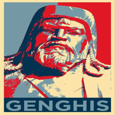 100% Smooth Cotton Paper - Genghis Khan Art Print 'Hope' - Photo Poster Gift - Size: 24 x 16 Inches