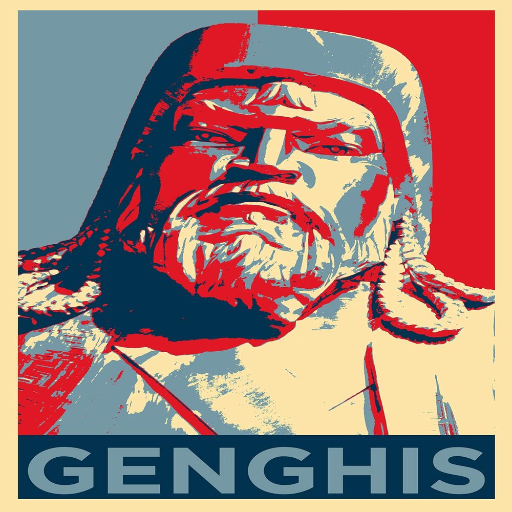 100% Smooth Cotton Paper - Genghis Khan Art Print 'Hope' - Photo Poster Gift - Size: 24 x 16 Inches