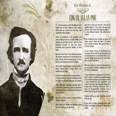 100% Smooth Cotton Paper - The Wisdom of Edgar Allan Poe Poster - Photo Art Print Gift Motivation - Wise Quotes Poem Poetry - Size: 24 x 16 Inches