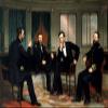 100% Smooth Cotton Paper - George Peter Alexander Healy - The Peacemakers (1868) Photo Poster Painting Art Print - Size: 24 x 16 Inches view 1