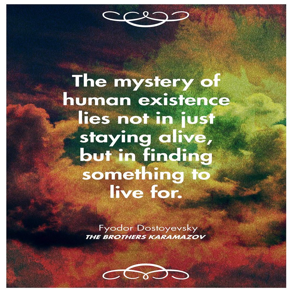 100% Smooth Cotton Paper - Fyodor Dostoyevsky Quote - The Brothers Karamazov - The Mystery of Human existence. Art Print Photo Poster Gift - Size: 24 x 16 Inches
