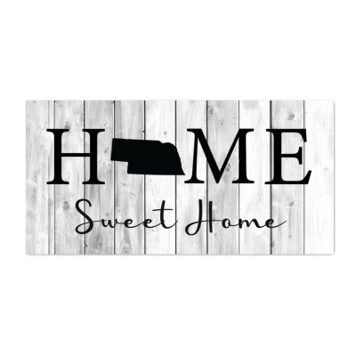 Alioyoit Rustic Wooden Sign Home Sweet Home Nebraska State Vintage Wood Welcome Sign Farmhouse Wood Plank Hanging Sign Wall Plaque Wall Decorations for Cabin Lake House 6x12 Inch