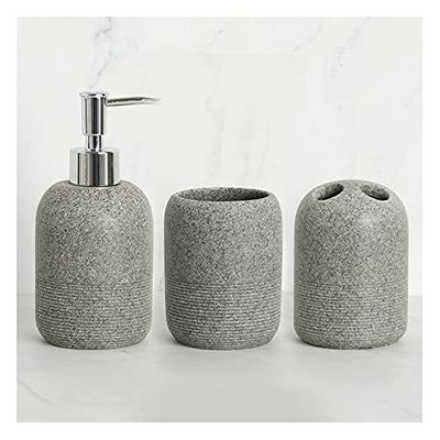 EKAYG Soap Dispenser Bathroom Accessory Set of 3 Resin Bath Accessory Bath Set Including Lotion Soap Dispenser