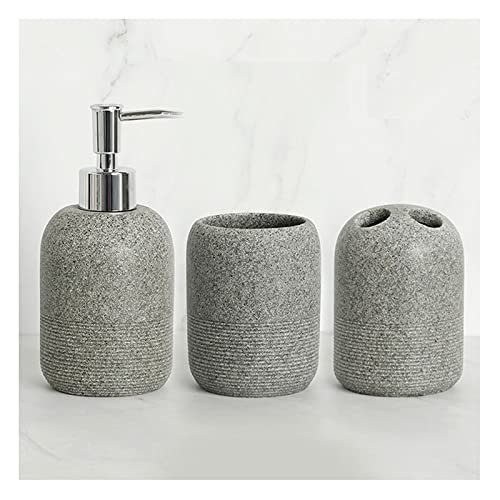 EKAYG Soap Dispenser Bathroom Accessory Set of 3 Resin Bath Accessory Bath Set Including Lotion Soap Dispenser